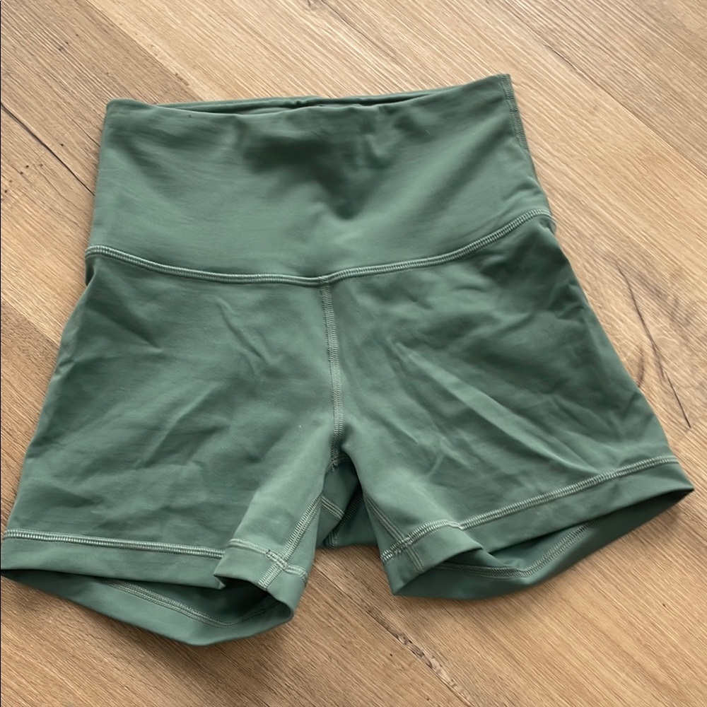 Lululemon Athletica Green High Waist Shorts